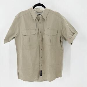 5.11 TACTICAL SHORT SLEEVE button down SHIRT khaki regular fit work outdoor
